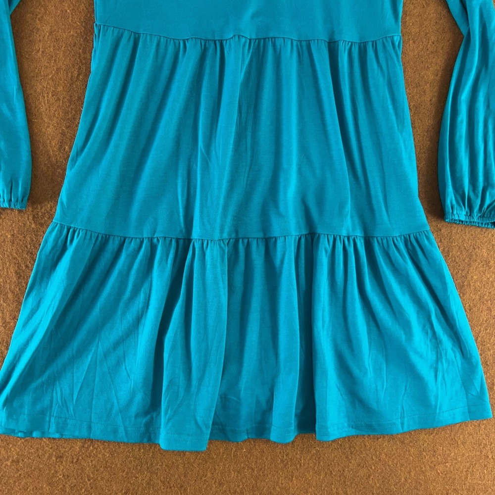 Anrabess Womens Size Small Blue Long Sleeve V Neck Tiered Dress NWT - Picture 4 of 11
